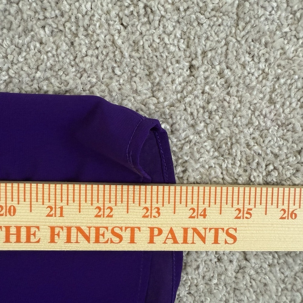 Purple Satin PJ Set Sheer Button Down Top - Picture 7 of 11